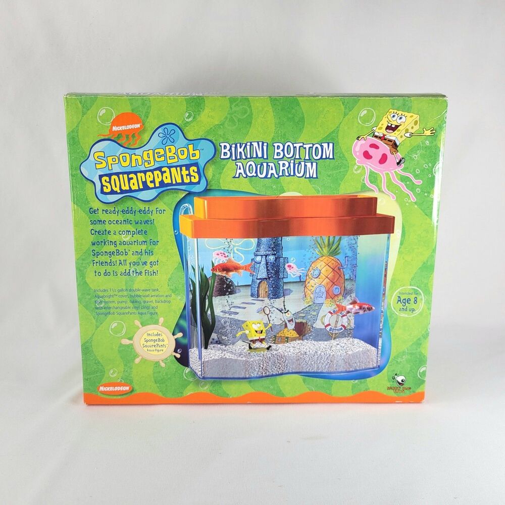 Vintage SpongeBob Squarepants Bikini Bottom Aquarium Retro 2002 Fish Tank Works